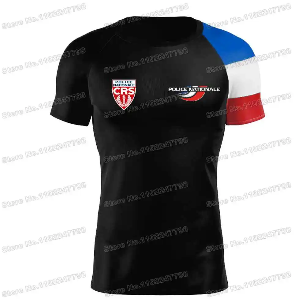 CRS French National Police T Shirt France Outdoor technical Shirts fitness Clothing Training Tops MTB Jersey Running Sportswear