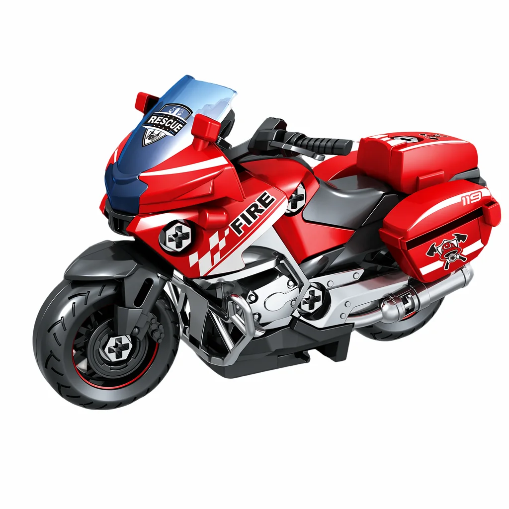 DIY Inertia Politiemotorfiets, demontage- en montagebouwspeelgoed, educatief wrijvingsvoertuig voor kinderen, verjaardagscadeau
