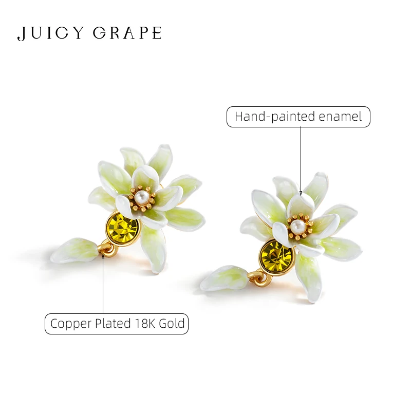 Juicy Grape Fine Jewery Set For Women 2024 Fashion Gardenia Flower Earring Bracelet Necklace Ring Birthday and Christmas Gifts