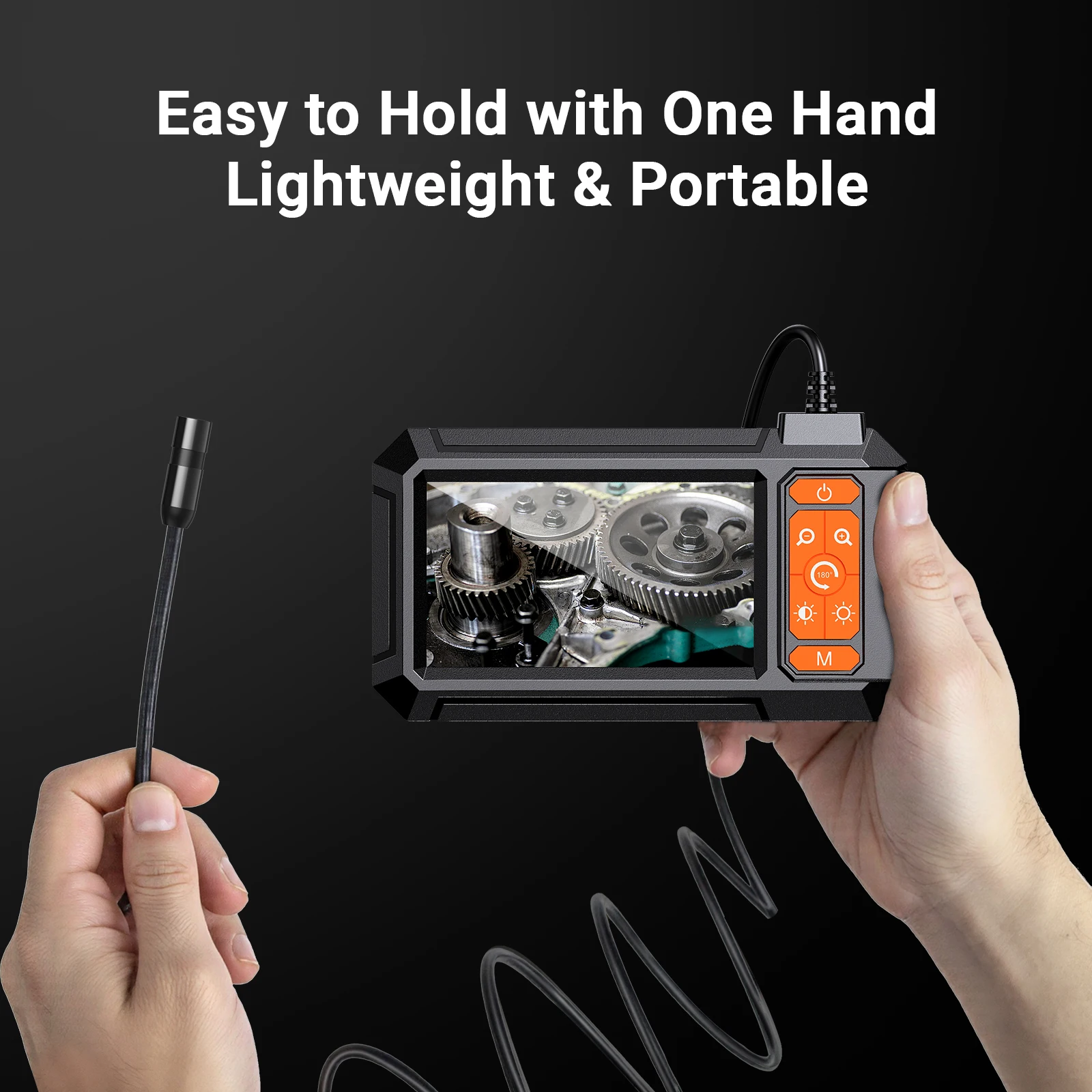 Industrial Endoscope Camera 8mm HD1080P 4.3inch IPS Screen 1080P Pipe Inspection Camera for Car Repair IP67 Waterproof 8 LEDS