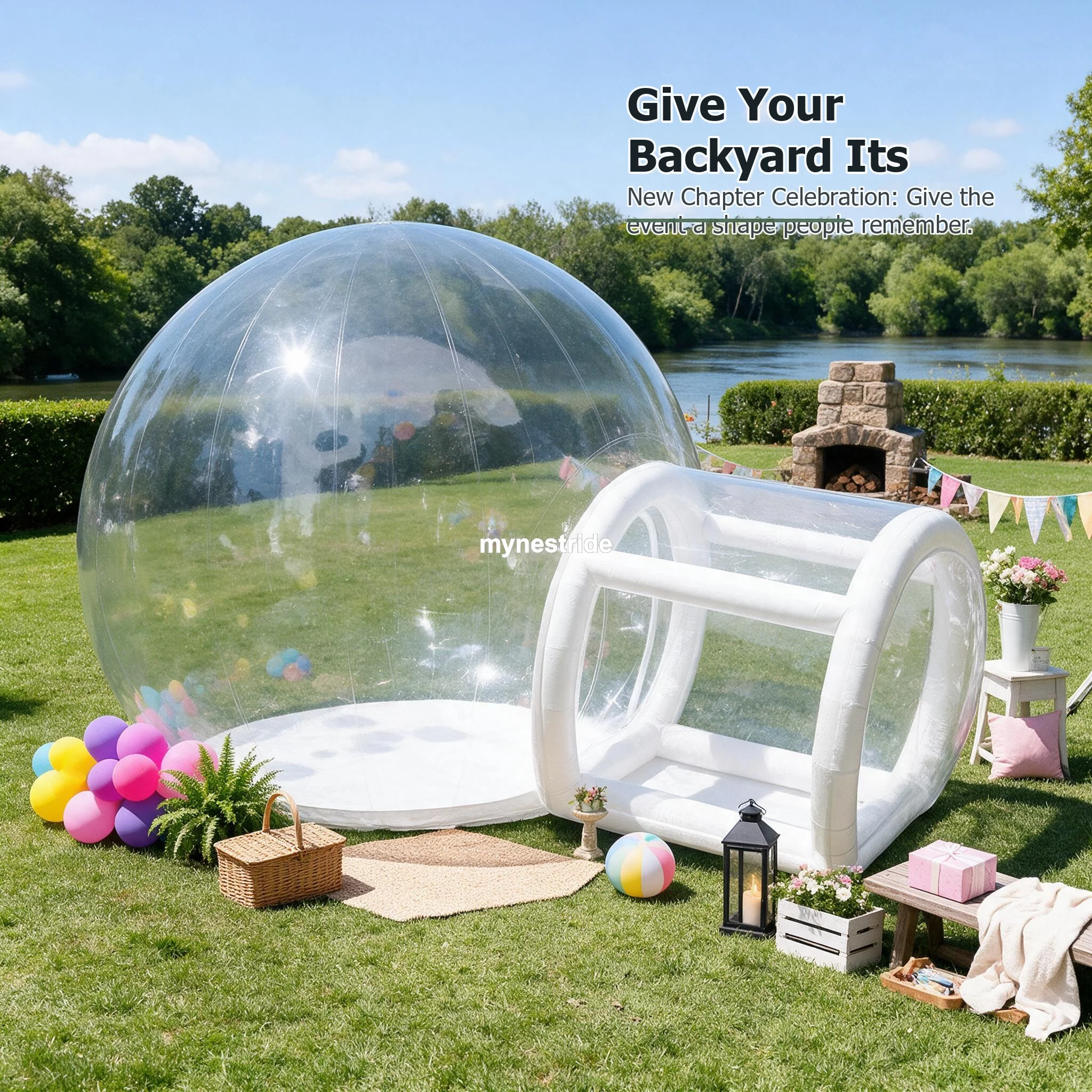 Mgj2248 Klare Aufblasbare Kuppel |     Campingzelt / Bubble-Haus - Machen Sie Ihren Neuanfang zu einem Anlass zum Feiern - Landschaft im Blick: