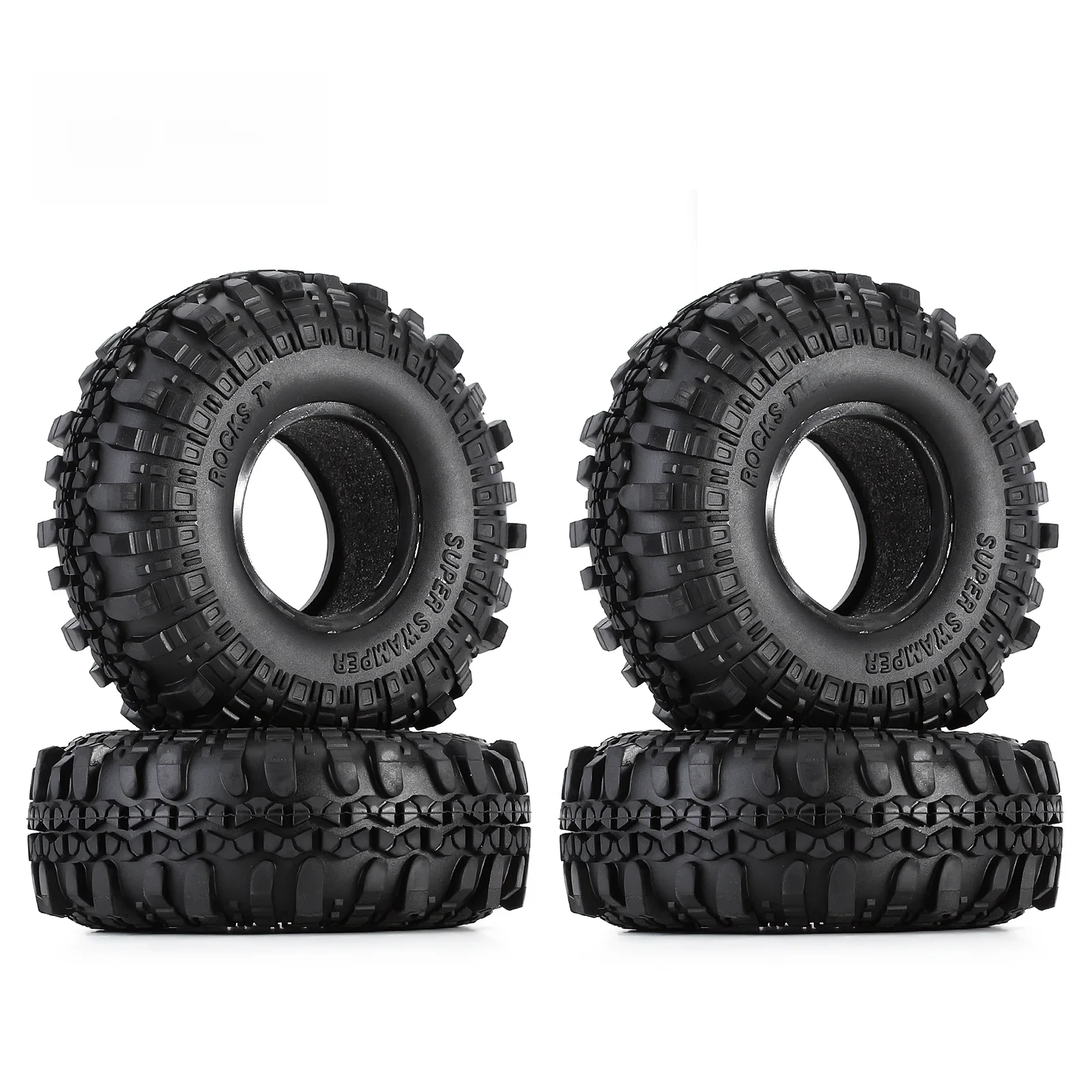 4 szt. 1.9 "gumowa opona/opony do kół dla 1:10 RC Rock Crawler Axial SCX10 90046 AXI03007 Tamiya CC01 D90 D110 — zdjęcie 2