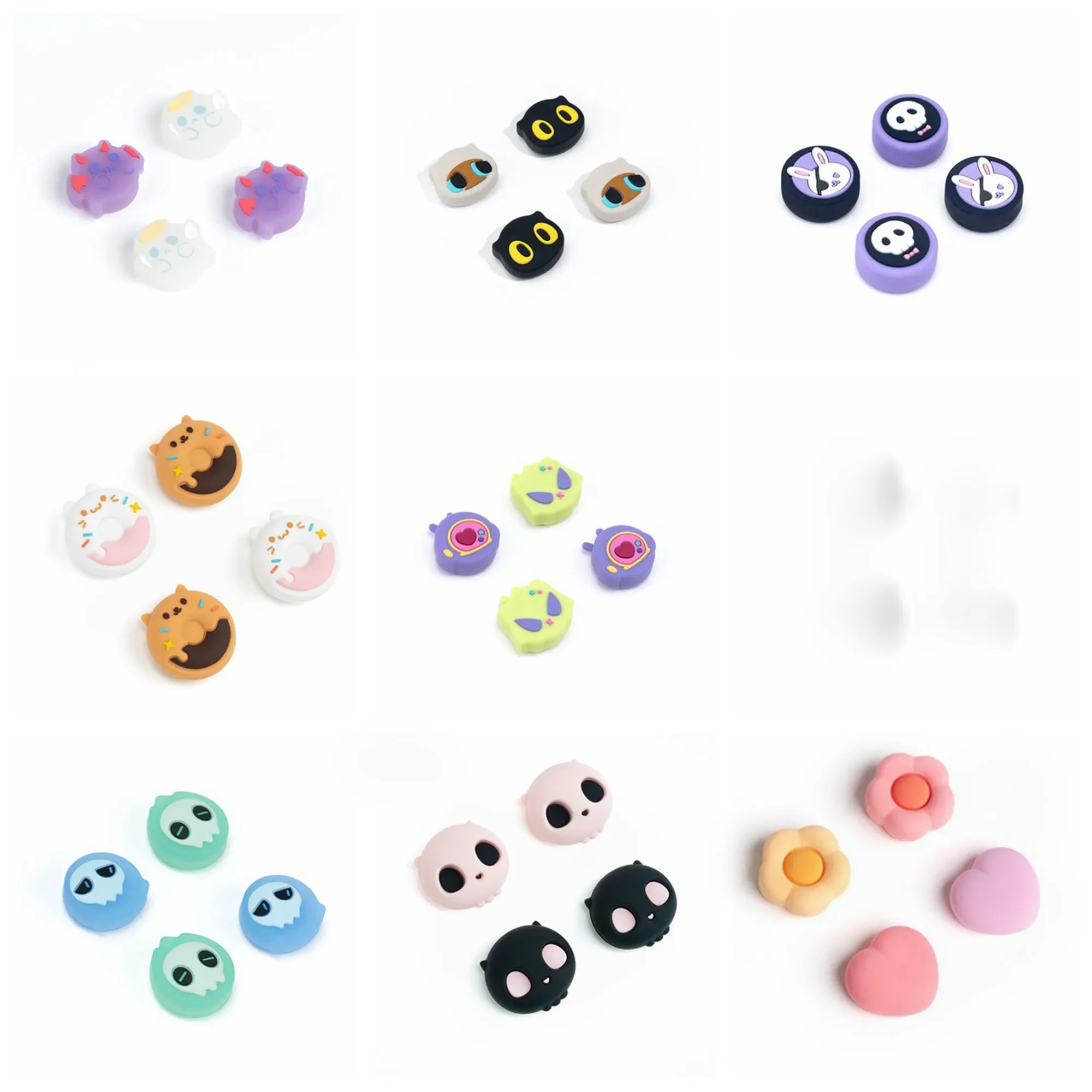 Nouveaux animaux mignons Silicone souple pouce bâton poignée capuchon housse de protection pour interrupteur Oled NS Lite Joy-con contrôleur pouce étui