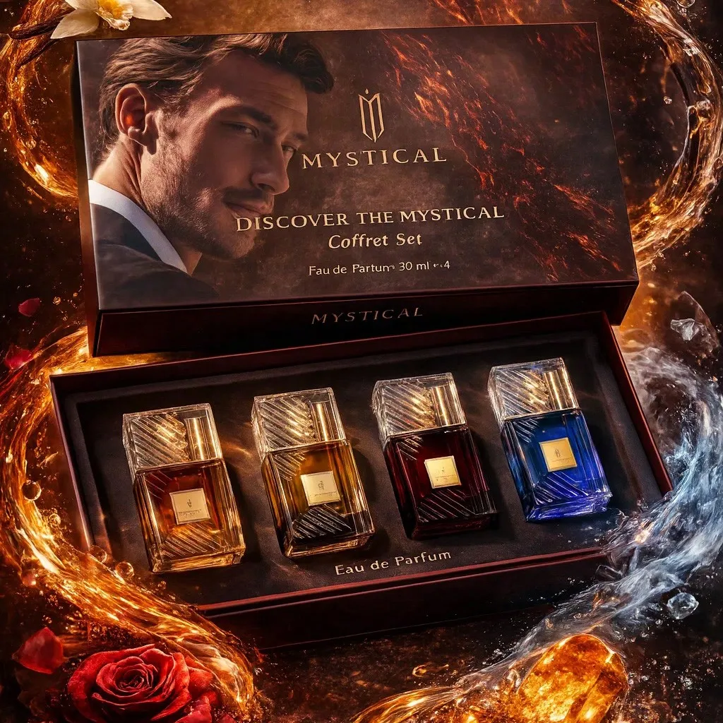 Lattafa Perfumes MYSTICAL Coffret Eau de Parfum Homme 4×30ml – Parfums de Luxe, Idée Cadeau Homme