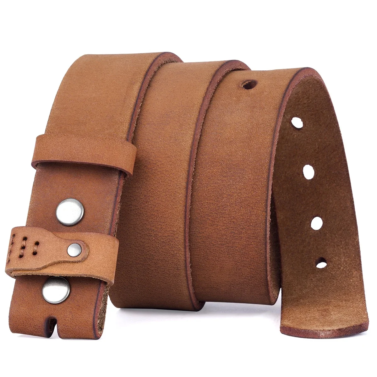 Retro-Gürtel aus echtem Leder für Herren, Vintage-Gürtel aus hochwertigem Leder ohne Schnalle, verstellbare Passform für lässigen und Vintage-Stil.