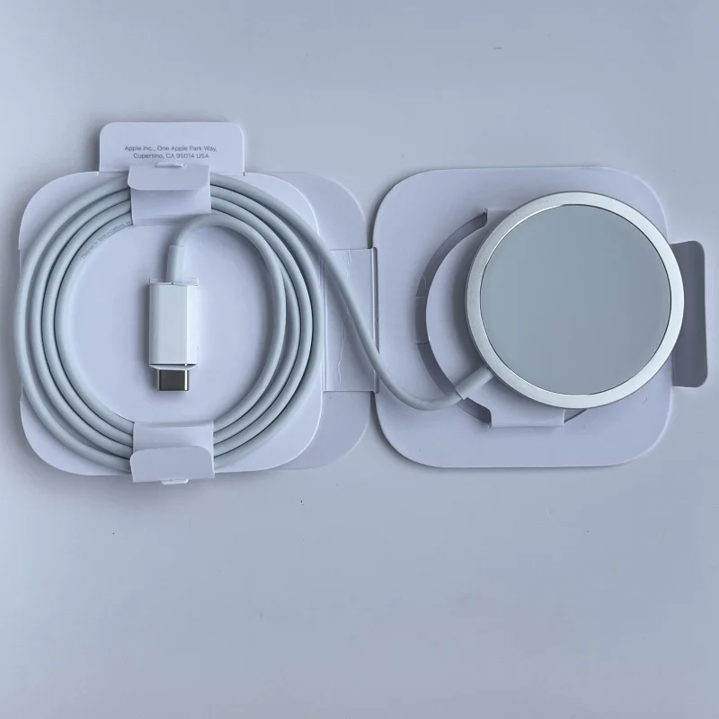 شاحن Apple Magsafe اللاسلكي 15 وات الأصلي لهاتف آيفون 16 15 14 13 12 ميني برو ماكس بلس