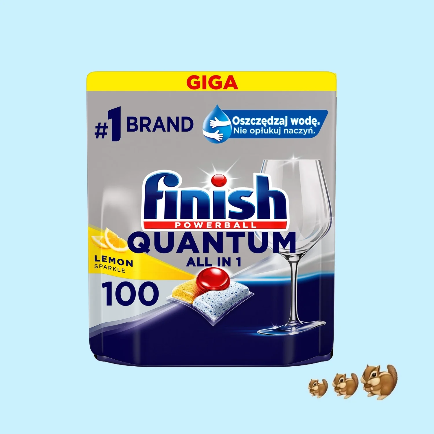 Finish Quantum KAPSUŁKI Do Zmywarki LEMON 100 szt