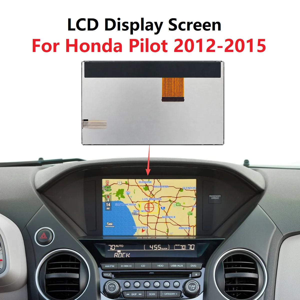 Original 8 Inch LCD Display For Honda Pilot 2012-2015 Radio Navigation Screen Replacement Repair parts