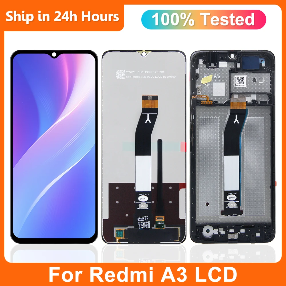 

Экран 6,71 дюйма для Redmi A3, ЖК-дисплей 23129RN51X для Xiaomi Redmi A3, сменный сенсорный экран с дигитайзером в сборе с рамкой