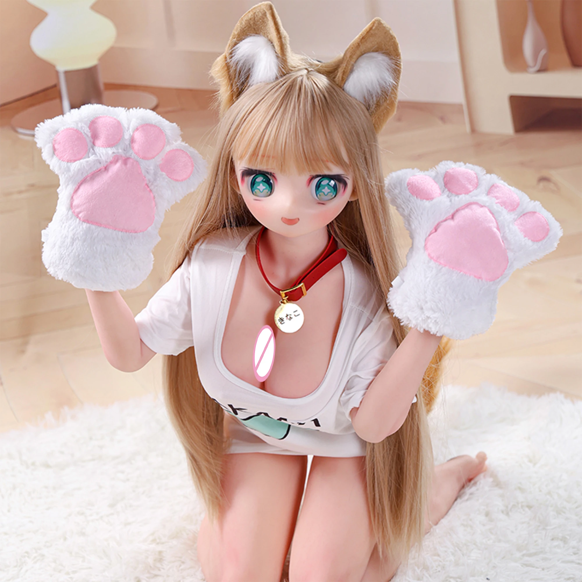 

Cute 2D doll head, TPE material, comes with matching hair, pairs with a 140cm body, Kawaii figure, perfect companion