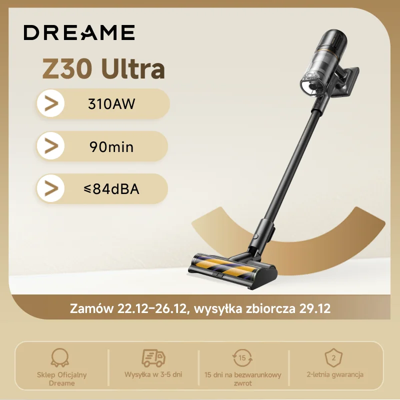 Bezprzewodowy odkurzacz pionowy Dreame Z30 Ultra z Polski za $317.05 / ~1274zł