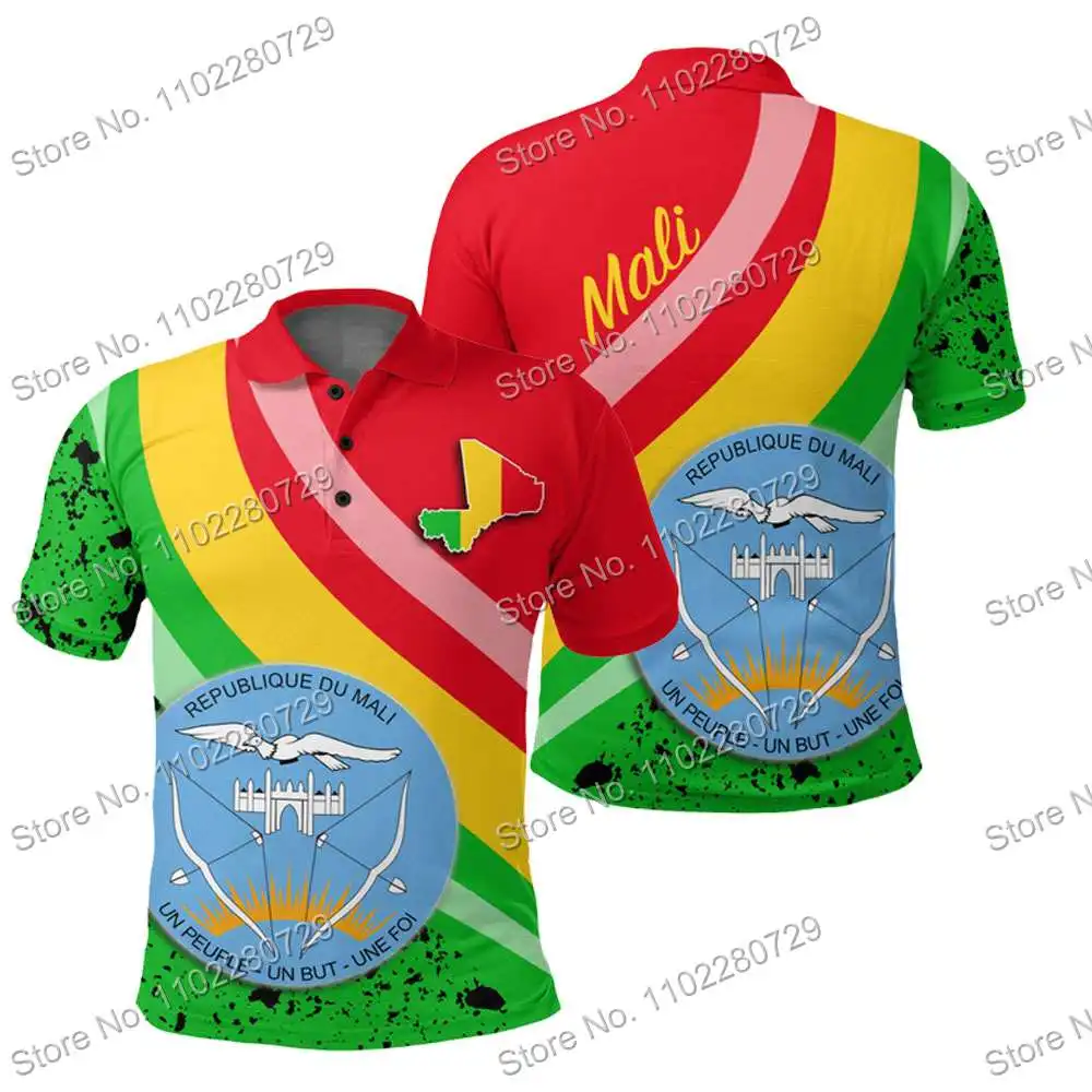 MALI National Casual Polo Shirts Men Fashion Short Jersey Clothing Business Clothes