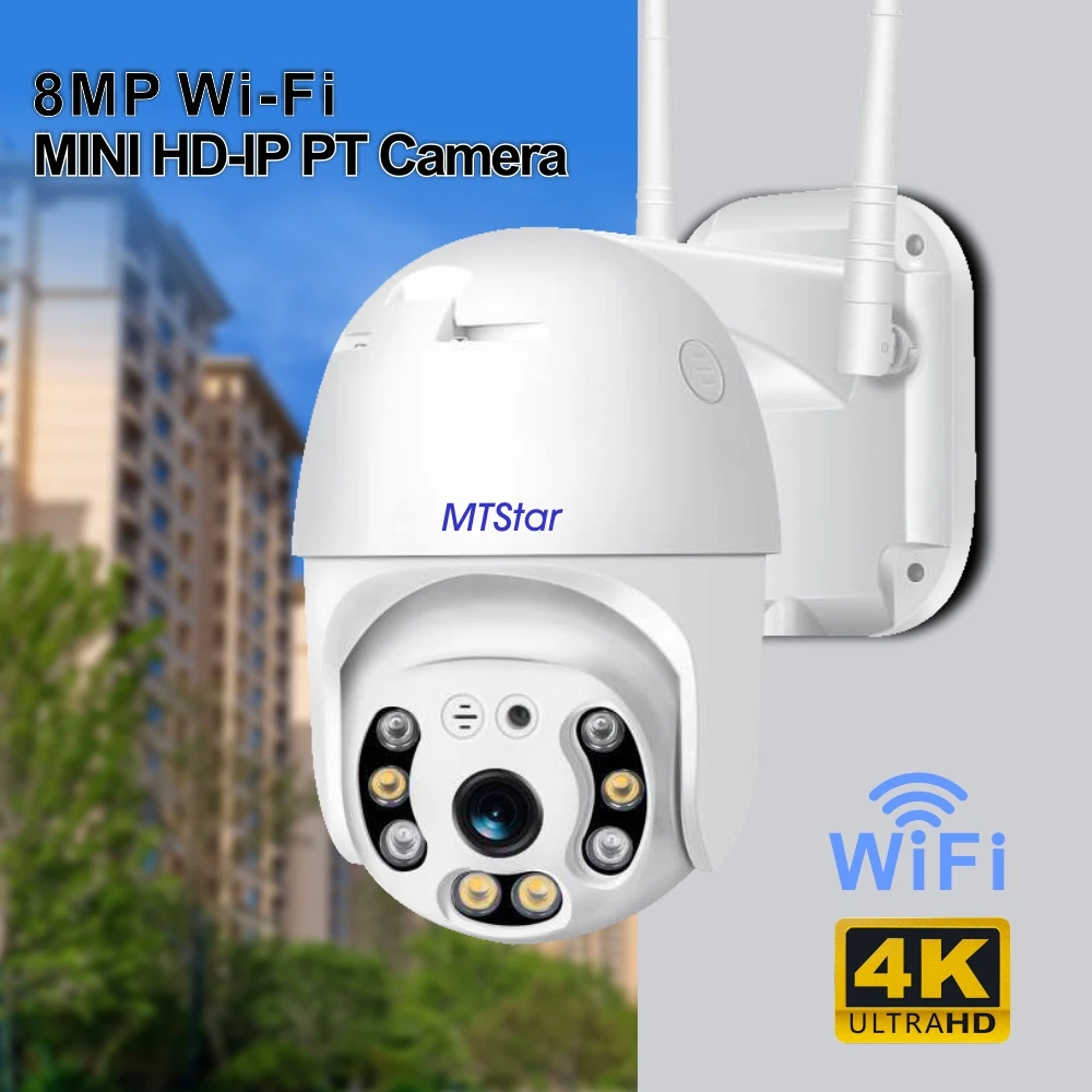 4K wifi PTZ Camera MTStar Wireless 8MP 360 Degree WIFI PTZ Camera TF Card MIC Home Camera ICsee& XMEYE