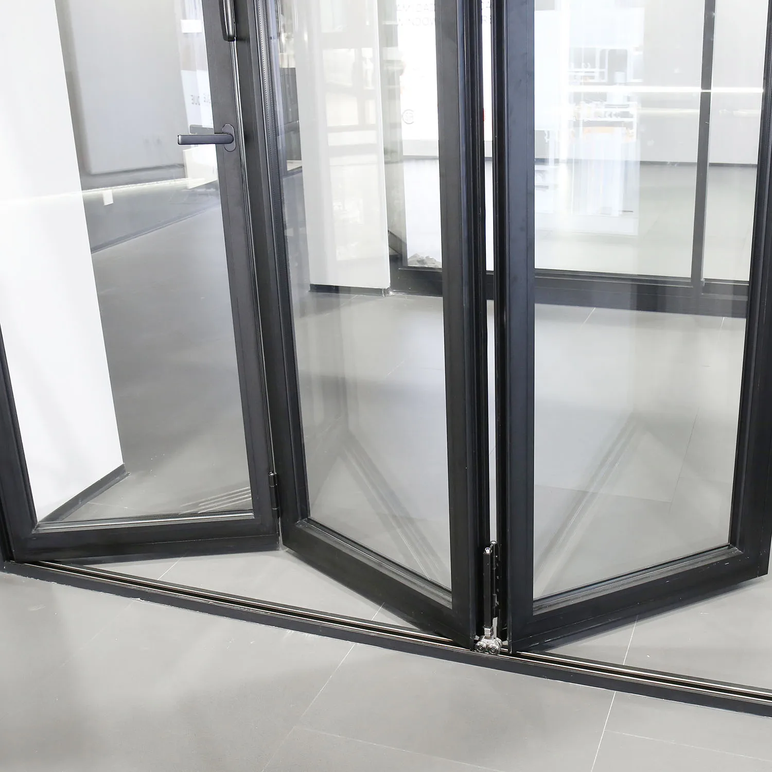 Porte coulissante pliante en verre Double, portes d'entrée extérieures, profil en alliage d'aluminium, porte d'entrée en métal pour la maison personnalisée