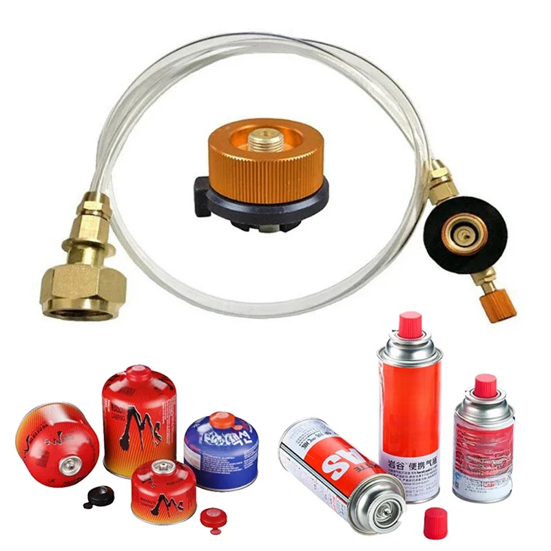 Zewnętrzna kuchenka gazowa kempingowa Adapter/przejściówka do napełniania propanem LPG płaski palnik gazowy łącznik do zbiornika ładowania gazu, oszczędzanie — zdjęcie 2