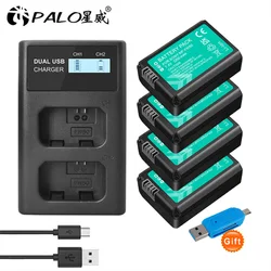 PALO 2000mAh NP-FW50 NP FW50 Battery AKKU+LCD Dual Charger for Sony Alpha a6500 a6300 a7 7R a7R a7R II a7II NEX-3 NEX-3N NEX-5