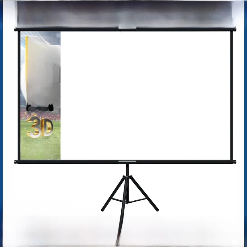 VEIDADZ écran de projecteur avec support pliable blanc moins de plis 60 84 100 120 pouces écran Double face souple Home cinéma extérieur