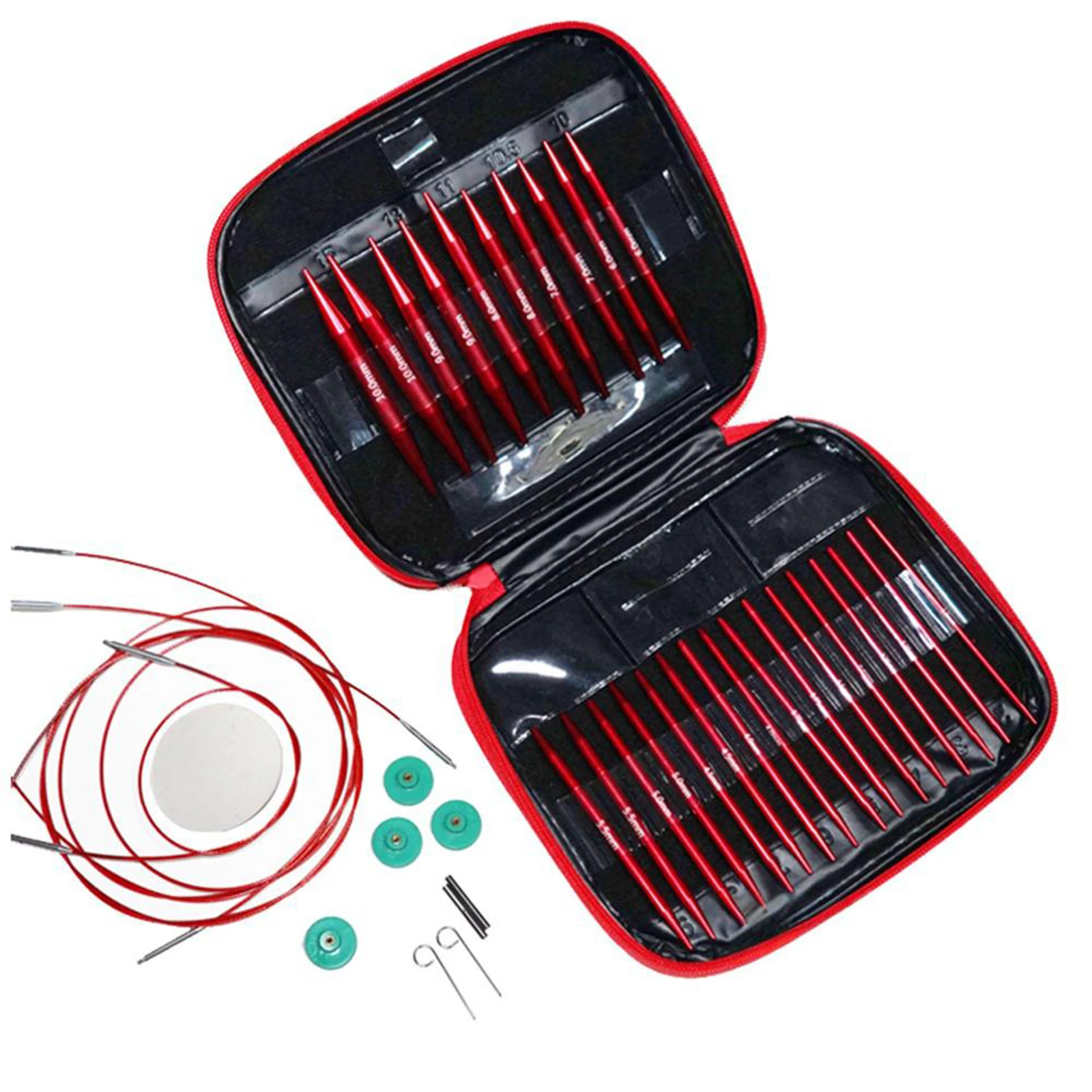 Circular Knitting Needle Set Aluminum Alloy Supplies Portable Knitting Tool Multifunctional Knitting Needle Crochet Kit