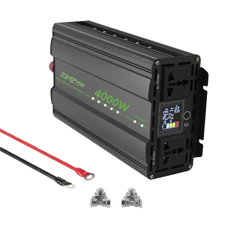 2000W 3000W 4000W 5000W Inwerter o czystej sinusoidzie DC 12V 24V 36V 48V 72V na AC 220V 50Hz Zasilanie Solne do Domu, Kampera, Kempingu, Awaryjnego