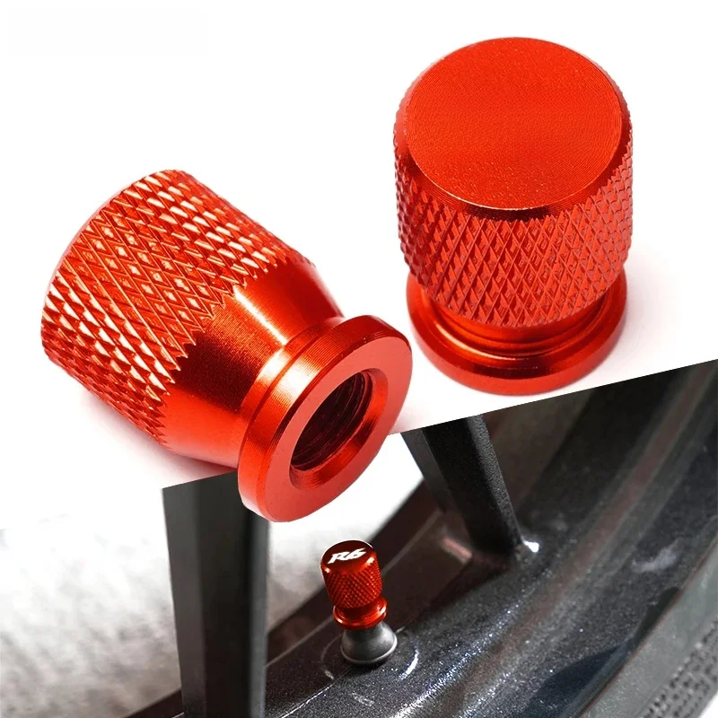 Valve de pneu en aluminium CNC R6, couvercle de Port d'air, capuchon de tige de moto, accessoires pour Yamaha YZF R6 2000 – 2020 2019 2018 2017 2016