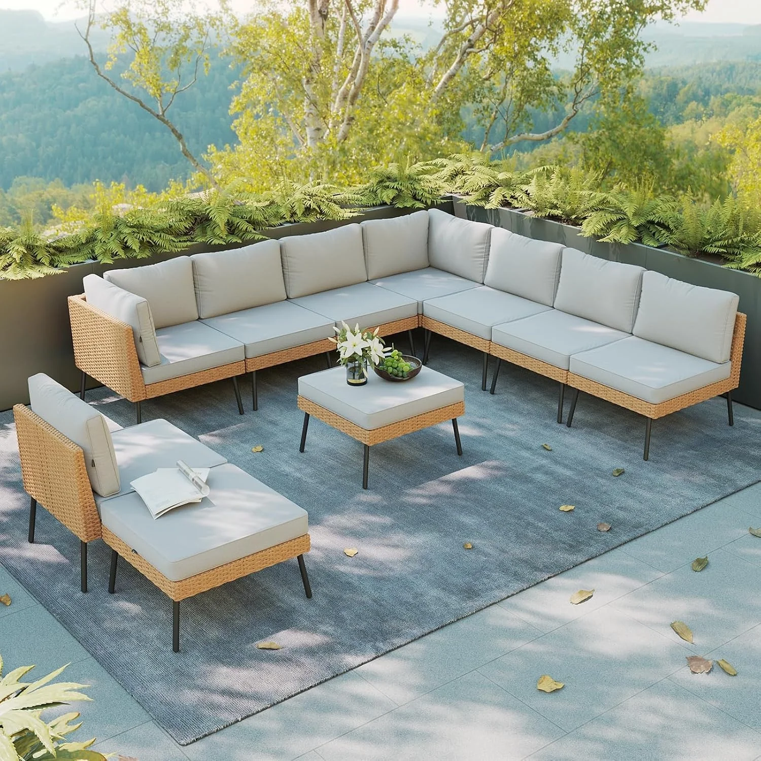 Outdoor Furniture Grey - Set di Mobili da Esterno Aoxun