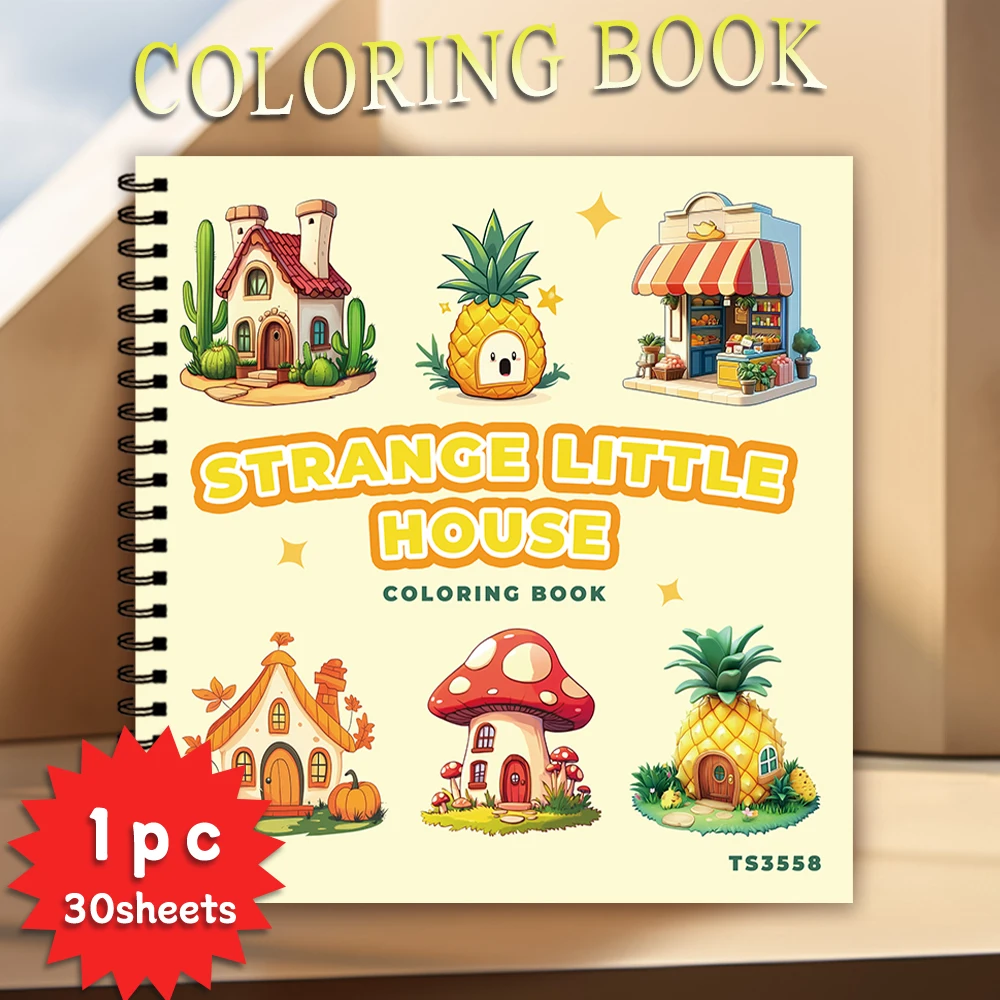 

Забавный дом-раскраска, подростковые, различные узоры, плотная бумага 100 г, снятие стресса, подарок на день рождения
