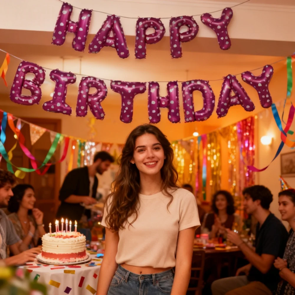 

Rose red Letter Foil Balloons Heart shape Mylar Helium Balloon Banner kit for Girls Women Happy Birthday Party Decor Supplies