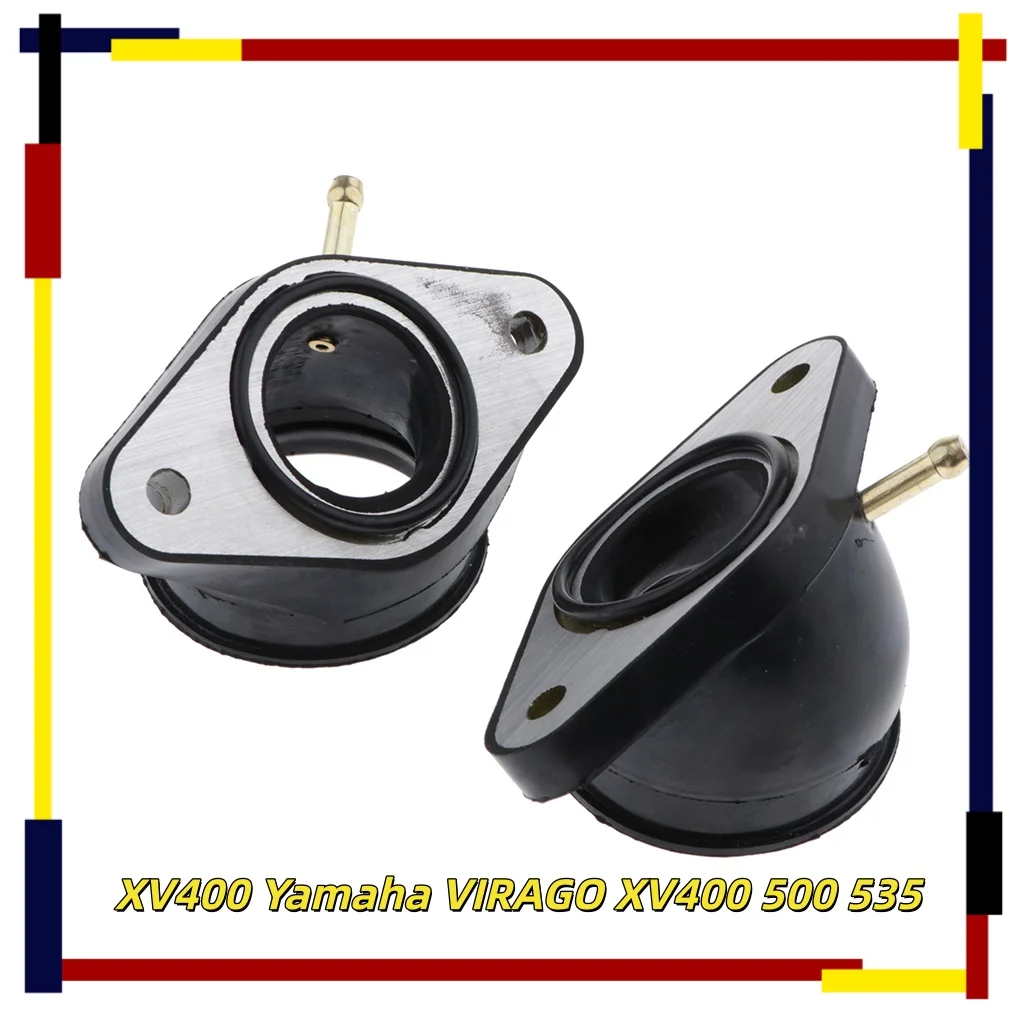 2 peças conector de carburador para yamaha virago xv400 500 535 conector de inicialização conjunta de carburador de admissão carb