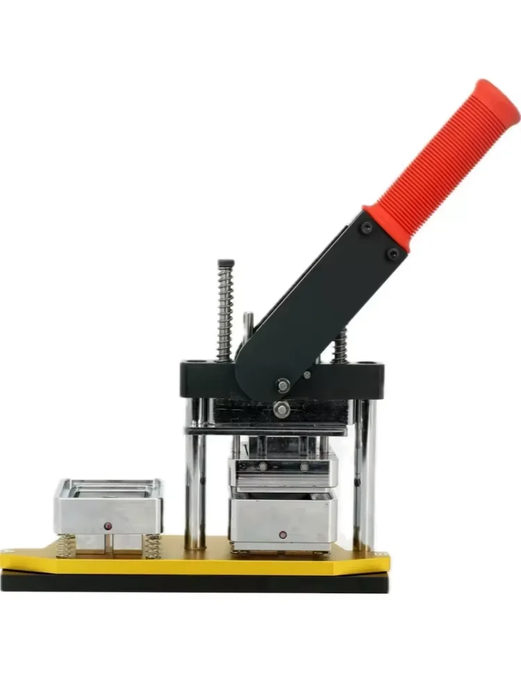 Magnet-Herstellungsmaschine für quadratische Kühlschrankmagnete, Button-Maschine mit Papierschneider, DIY-Kits für 5x5cm Materialien, Maschine für Abzeichen, Fotomagnete und Kreativität zum Gestalten