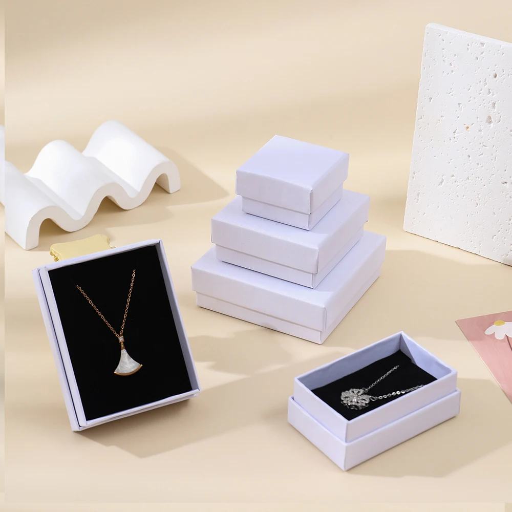 24 Stück Schmuckschatulle für Halskette, Ohrringe, Ringe, Armbänder, Verlobung, Geburtstag, Geschenk, Verpackung, Papier, Schmuck-Organizer, Display – Detail 7