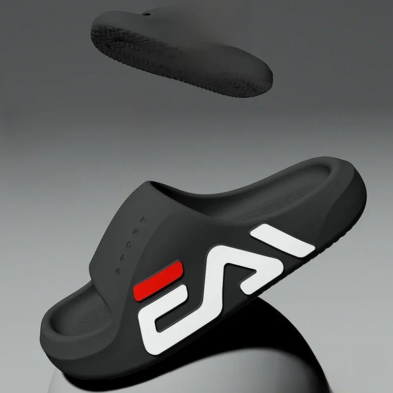 Semelle Extra épaisse hommes coussin d'air doux pantoufles décontractées sandales EVA tongs de mode en plein Air été bord de mer chaussures de plage