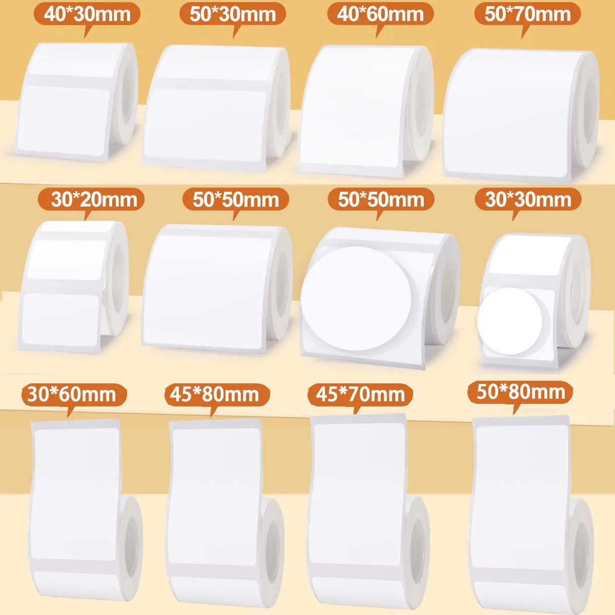 أنماط متعددة للاختيار من بين الملصقات اللاصقة الحرارية، 2 بوصة × 3.15 بوصة (50 مم × 70 مم) مكاتب الأعمال الورقية الحرارية ذاتية اللصق