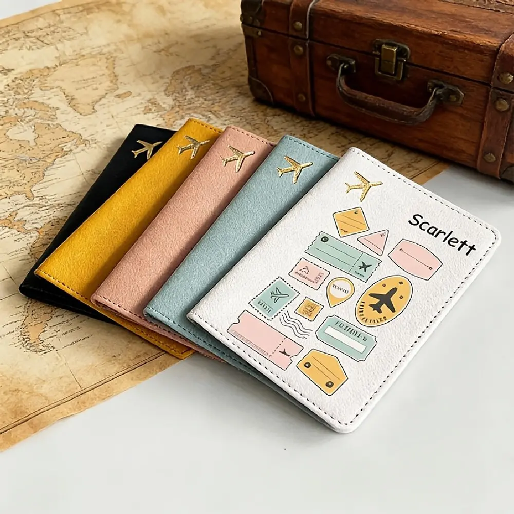 Custom Name & Initial Passport Holder Lightweight Travel Document Cover Stylish Premium Wallet for Business Vacation Air Travel view 3