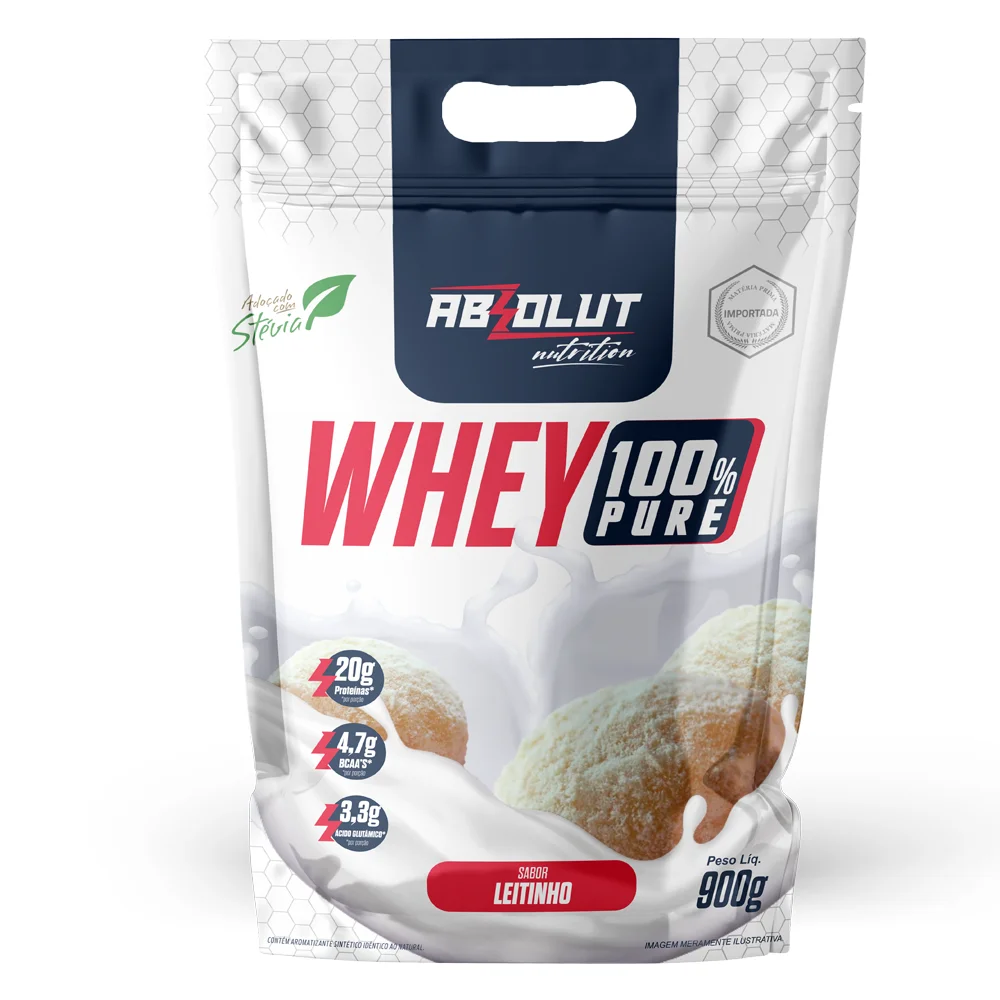 Whey Protein 100% Pure Refil 900g Leitinho - Absolut Nutrition