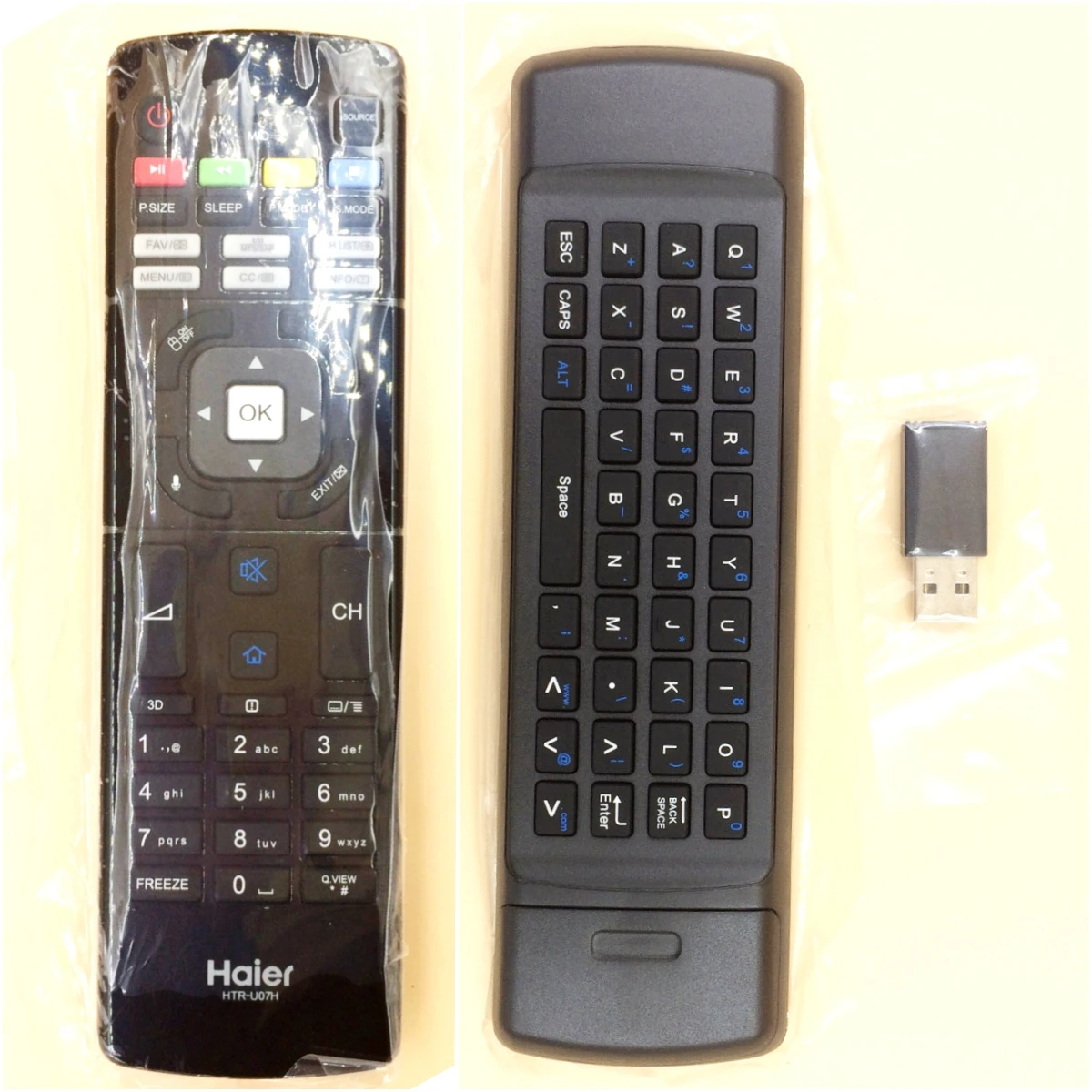 

New Original RF Remote Control w/ USB Receiver HTR-U07H For Haier Smart LED TV LE50B7500U LE55B7500U