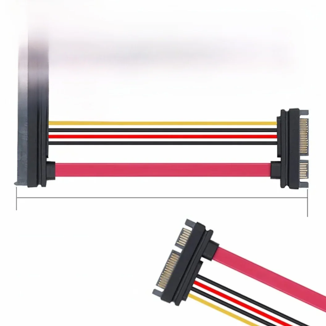SATA 22 broches mâle à femelle Extension Sata câble court SATA 3 22 broches mâle à femelle 7 + 15 broches SATA données puissance Combo Extension froide