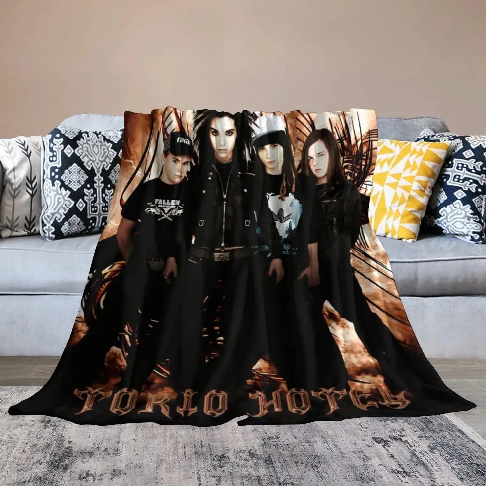 T-Tokio H-Hotel Rock Band Blanket,Flannel Soft Throw Blanket for Home Bedroom Bed Sofa Picnic Office Hiking Leisure Nap