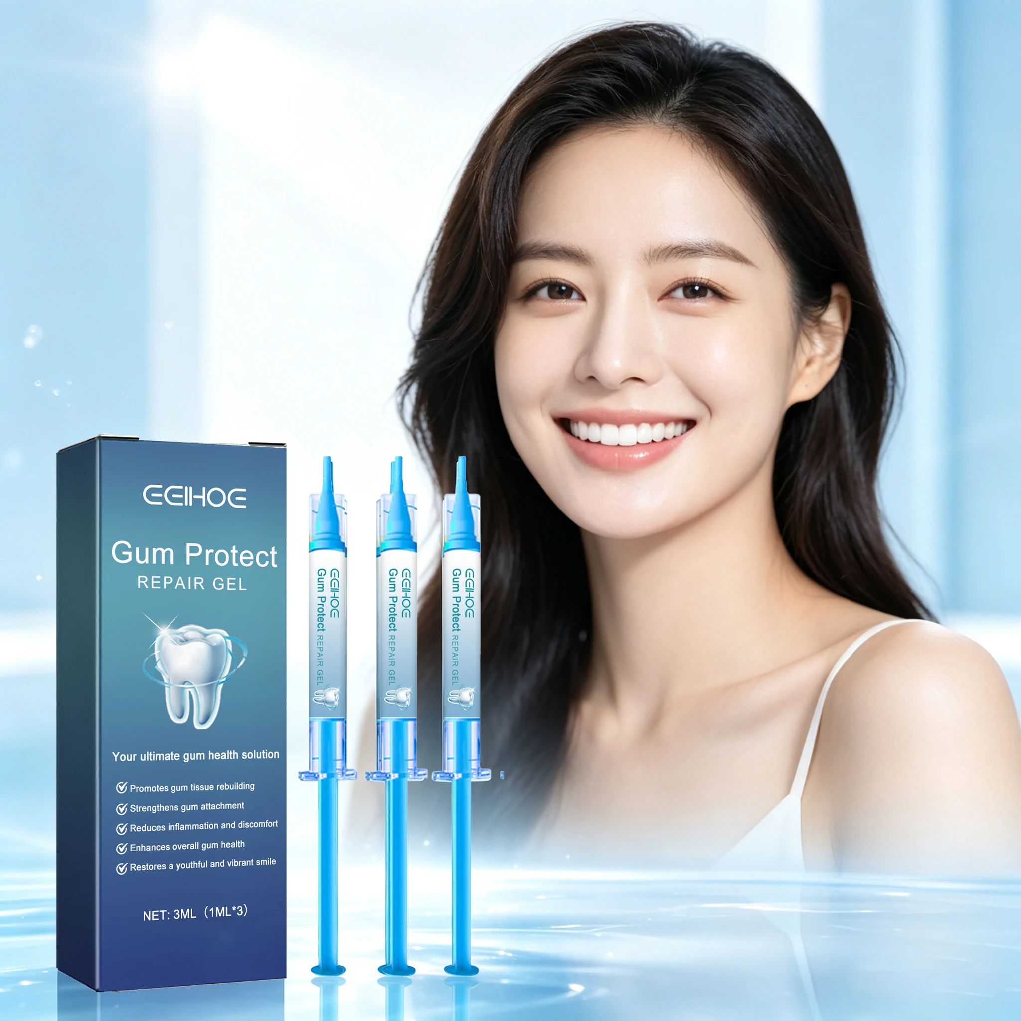 3 PCS Gum Protect Repair Gel Deep Cleaning Teeth Stains Relief Gum Discomfort Lasting Freshen Breath Strengthen Gum Dental Care Pen
