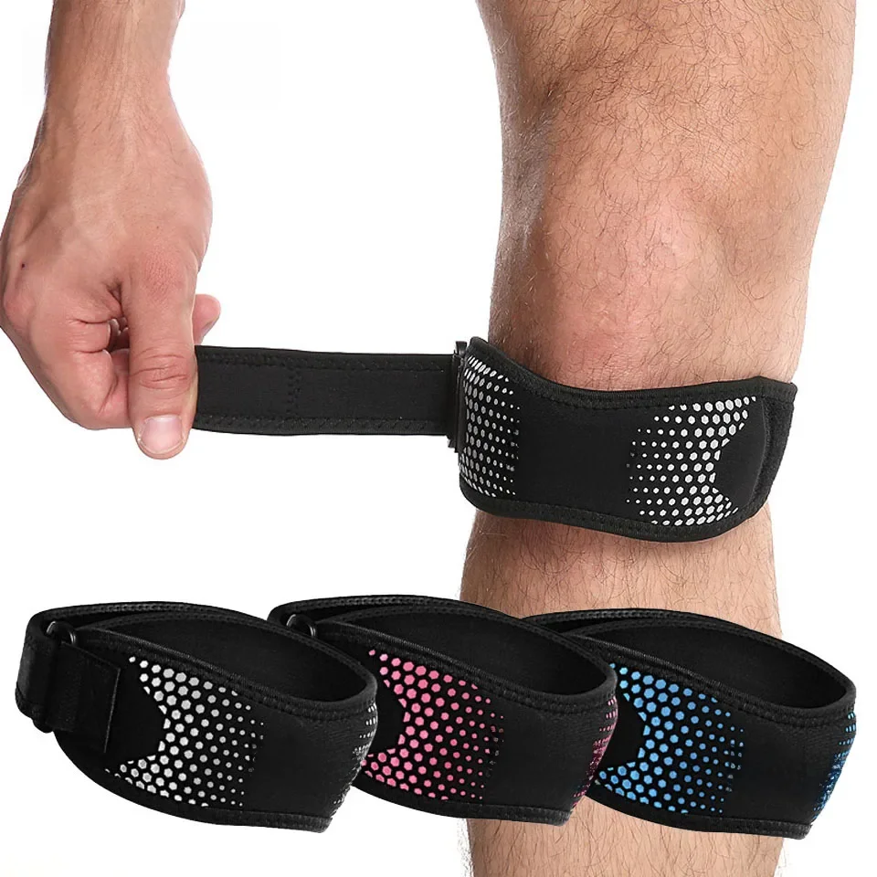 AOLIKES 1 szt. Ścięgno rzepki paski na kolano, orteza stawu kolanowego stabilizator rzepki do biegania piesze wycieczki tenis skoki zapalenie stawów — zdjęcie 2