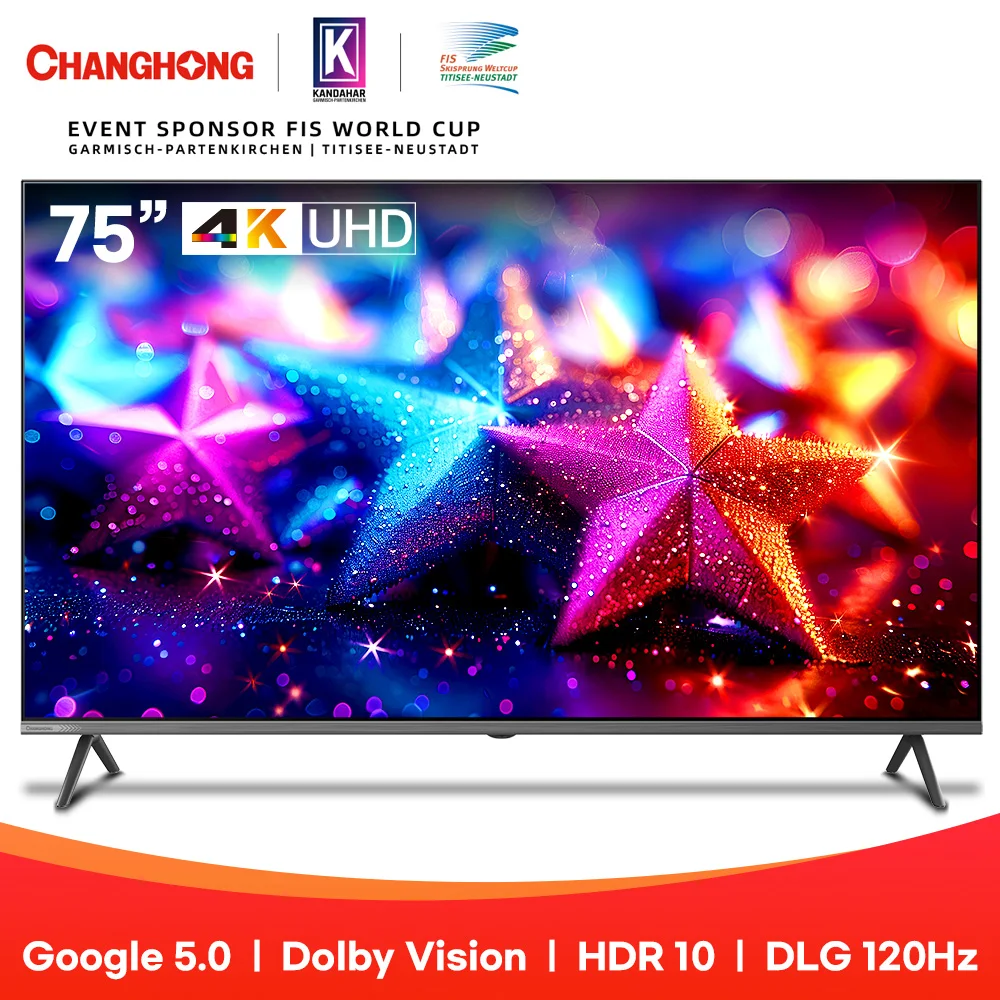 Changhong 75 İnç 190 cm 4K Uhd Akıllı Tv U75M9 Google 5.0 Dlg 120Hz Led Duvara Monte Stand Tipi T-Bee