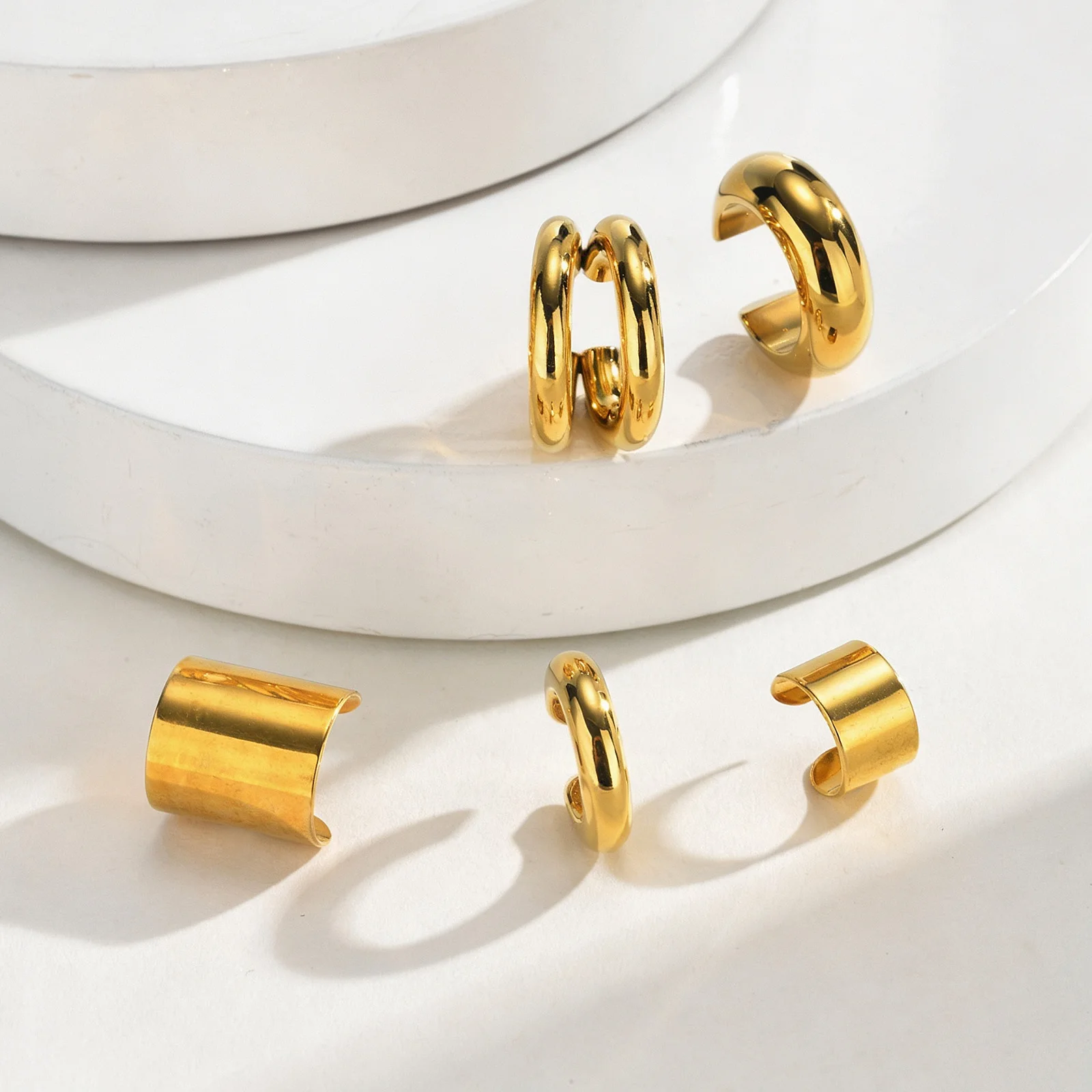 Women's Thick Non-Piercing Clip-On Ear Cuff Earrings