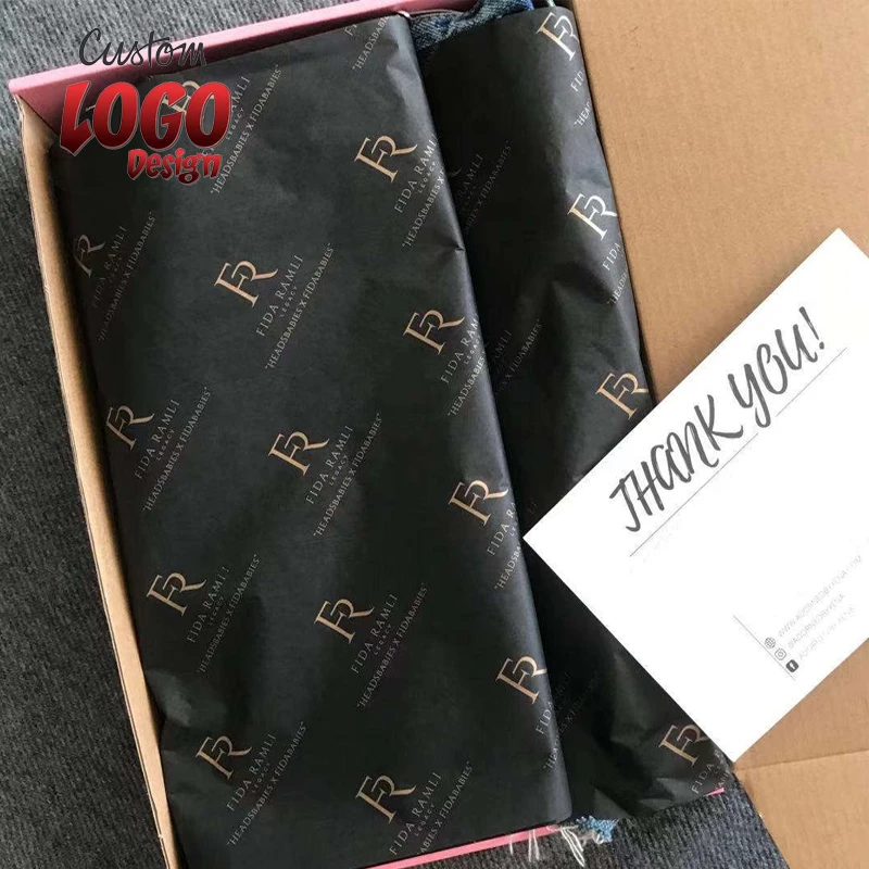 

500 / 1000 PCS Customized Logo Recycled Tissue Wrapping Paper with Company Logo Gift Wrapping Paper Packaging Paper