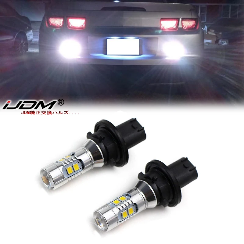 2pcs White CAN-bus 12184 12185 PH24W LED Bulbs For 2010-2016 Cadillac SRX Ford Taurus Chevrolet Camaro Backup Reverse Lights