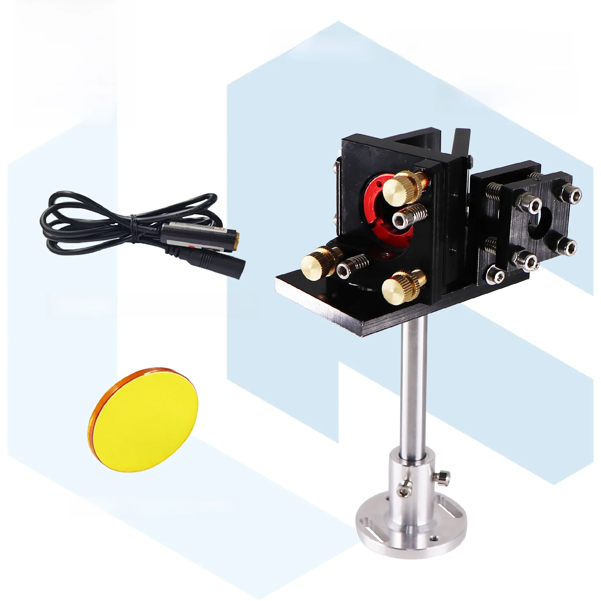 FONLAND ZnSe Laser Beam Combiner Set D20/25mm ZnSe Beam lens+Combiner Mount Red Pointer do maszyny do grawerowania laserowego CO2 — zdjęcie 2