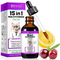 15-in-1 Cat Vitamins and Supplements Liquid Drops contains only herbal ingredients Active Coat Skin Boosting immunity Joints Hip