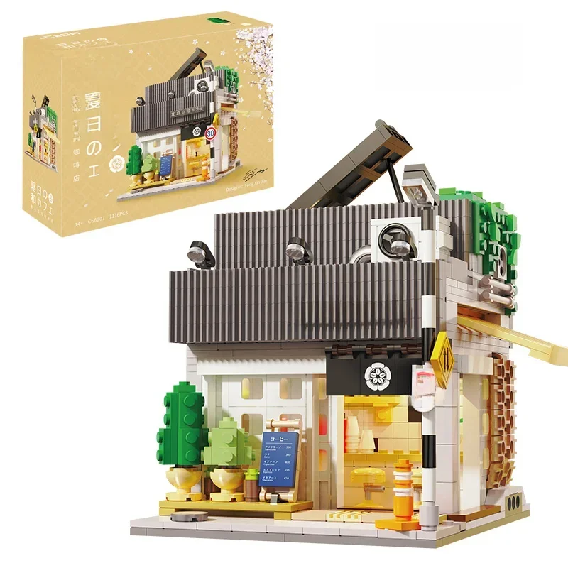1116 stks Cada LED Stad Japanse Stijl Zomer Restaurant Koffiehuis Bouwstenen Vrienden Licht Winkel Bakstenen Speelgoed Kinderen Gift - afbeelding 2