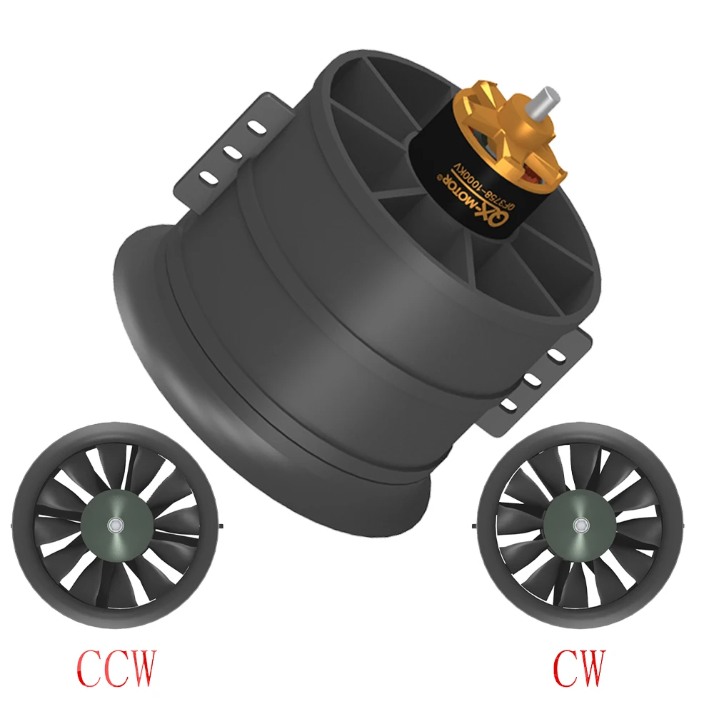 QX-MOTOR 90mm 12-Blades Ducted Fan EDF CW CCW 3748 3758 6S 12S Brushless Motor for Remote Control Toy Parts