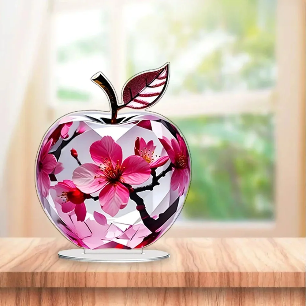 Presse-papier de Figurine de pomme en cristal, artisanat de Figurines de collection de pomme transparente, décoration d'ornement de Statue faite à la main pour le bureau et la maison