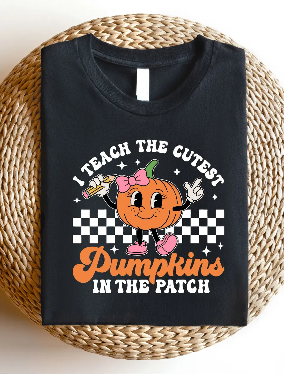 Teacher Pumpkin Fall Shirt, Retro Teacher Halloween T-Shirt, School Autumn Tee, Teacher Appreciation Gift