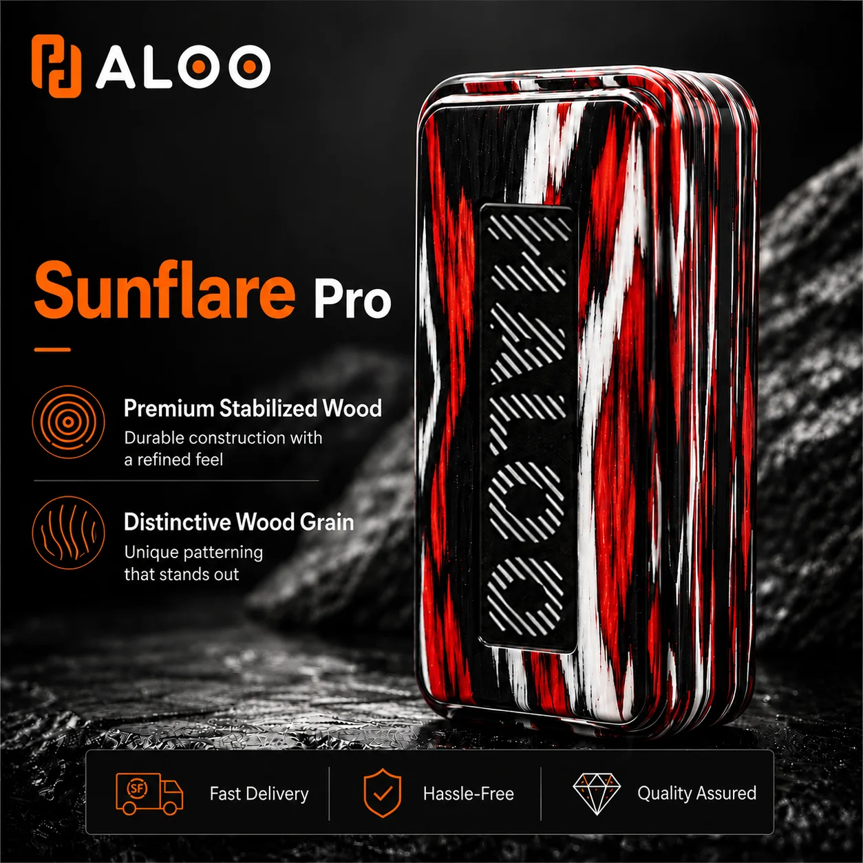 HALOOPLAYER EDC Sunflare Pro Wooden Design Fidget Slider Toys Fidget Toy Mechanical Fidget Slider Toys Spinner Stress Reliever